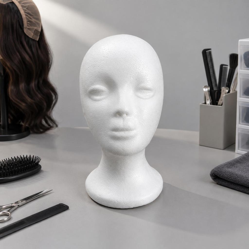 Foam Mannequin Head with Base Versatile Hairpiece Stand Lightweight