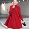 Solid Color Plus Size Women's Button Up Version Medium To Long Loose Coat Cloak Windbreaker