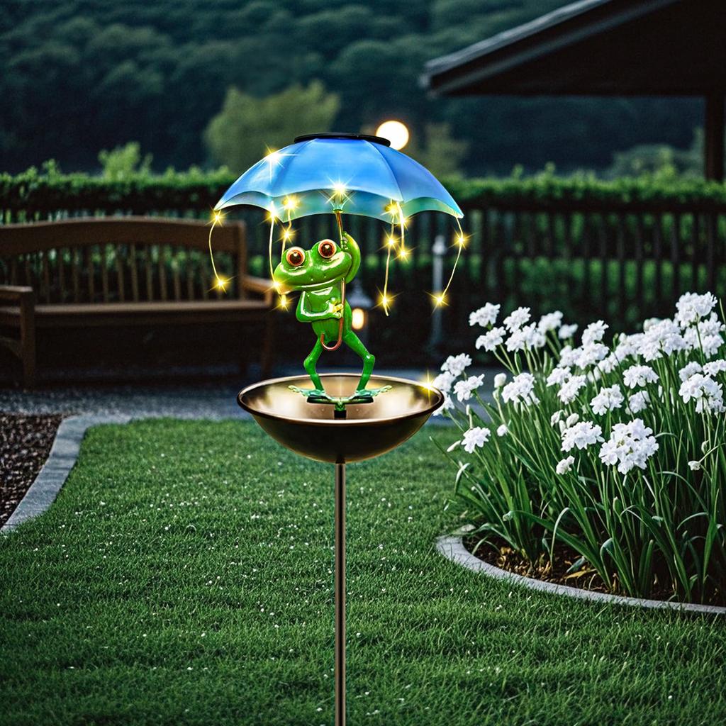1pc Solar Garden Decorative Lights LED Frog Figurine Lights Solar Street Light for Yard Lawn Path Halloween Christmas Decor