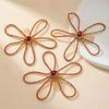 Fairy Rhinestone Hair Accessory Crystal Bridal Wedding Hair Ornament Red Flower Comb Hairpin  Girls