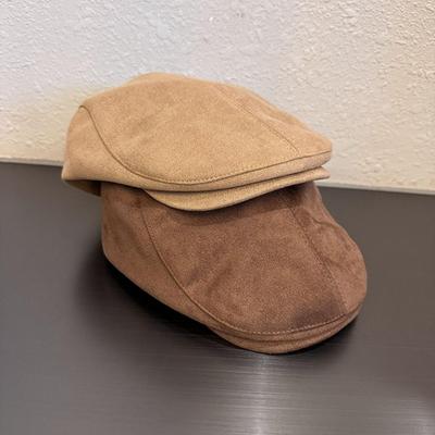 Solid Color Beret Hat Retro Duck Tongue Cap New Warm Hat