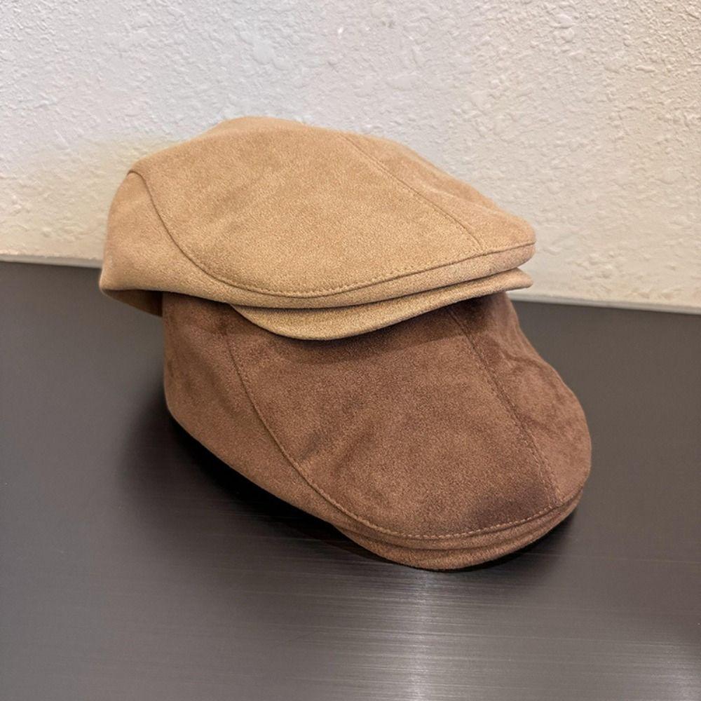 Retro Beret Hat Suede Surface Duck Tongue Cap Fashion Warm Hat