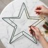 Metal Wire Star Wreath Frame Green Star Metal Wreath Form 11.8 Inch Floral Crafts Hoops Christmas Decorations