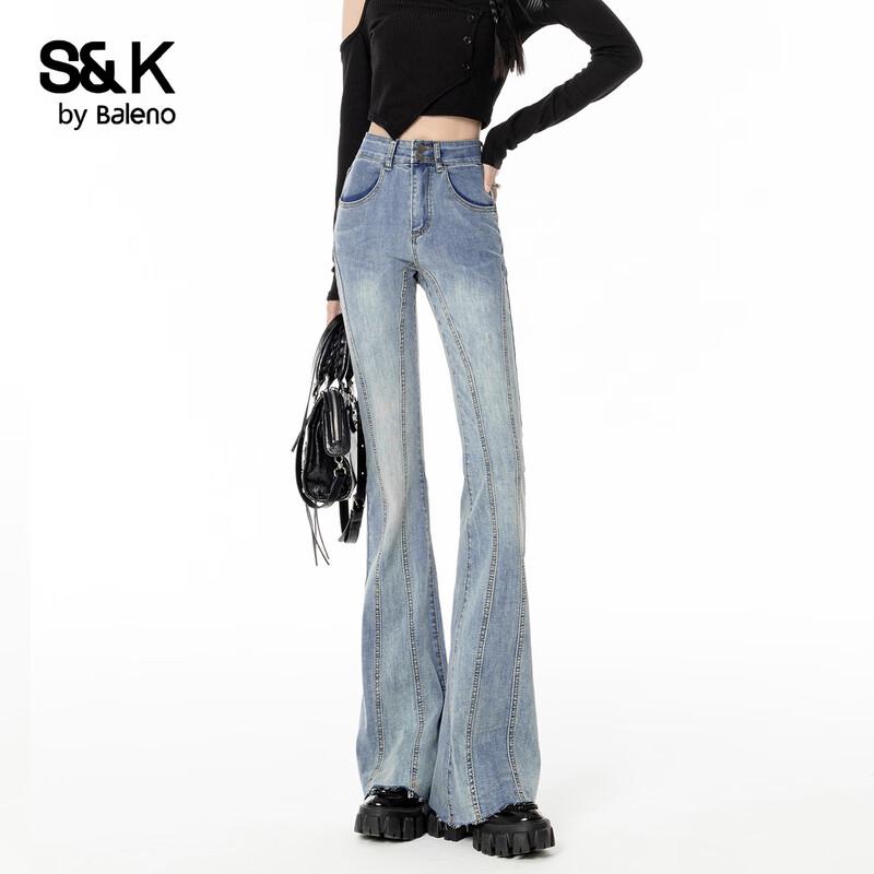 Baleno S&K Women's High-Waist Flared Jeans