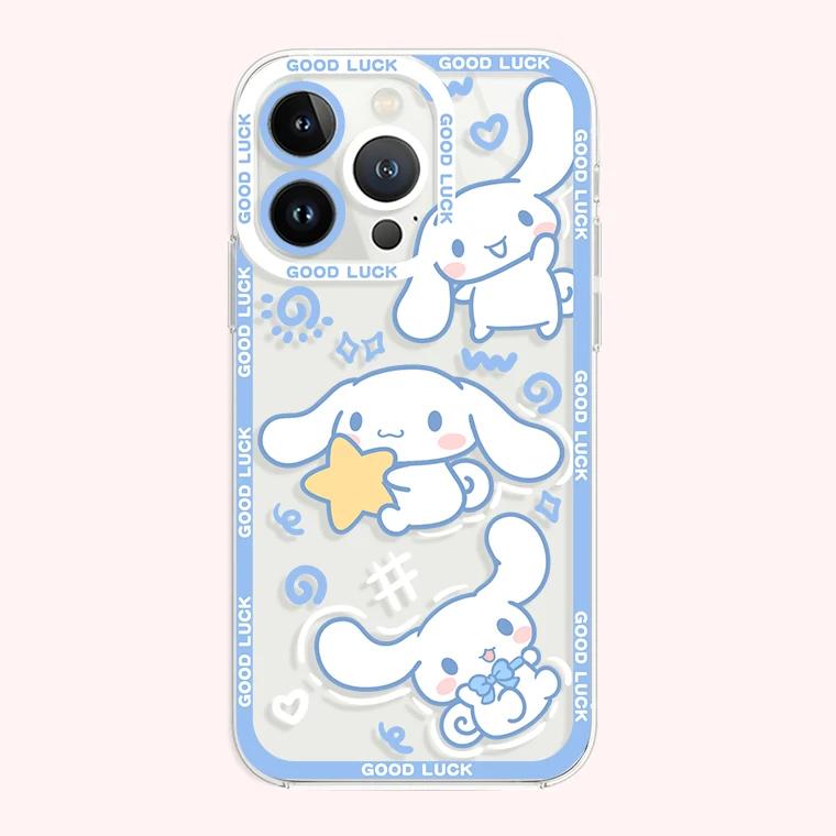 Lovely Cinnamoroll Mymelody Clear Case for Samsung Galaxy S24 S23 S22 Ultra S21 S20 FE S10 Plus Note 20 10 9 A35 A55 Soft Cover