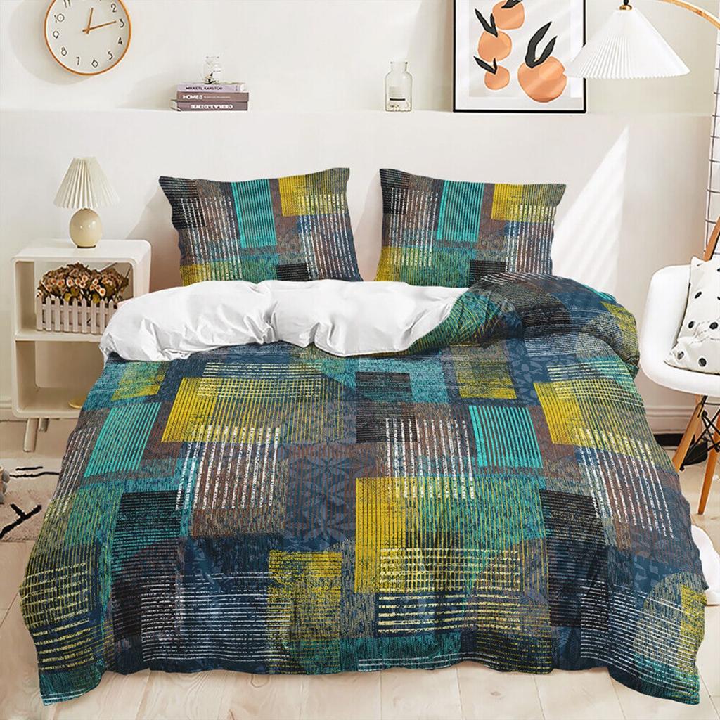 Ombre Gradient Colorful Fish Scales Mermaid Kids Duvet Doona Quilt Cover Bed Set