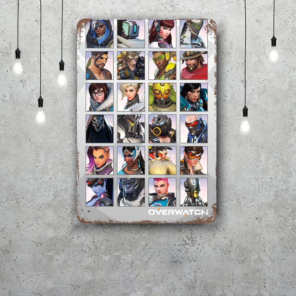 Overwatch Classic Poster Rusty Metal Plaque Retro Decorative Plate Bar Man Cave Garage Club Metal Sign Wall Decoration