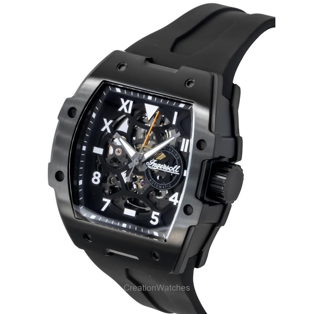 Ingersoll The Play Polyurethane Strap Black Skeleton Dial Automatic I15302 Men's Watch