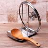 Stainless Steel Kitchen Pan Lid Holder and Spoon Rest Cookware Organizer Desktop Uncluttered Solution Space Saving Racks