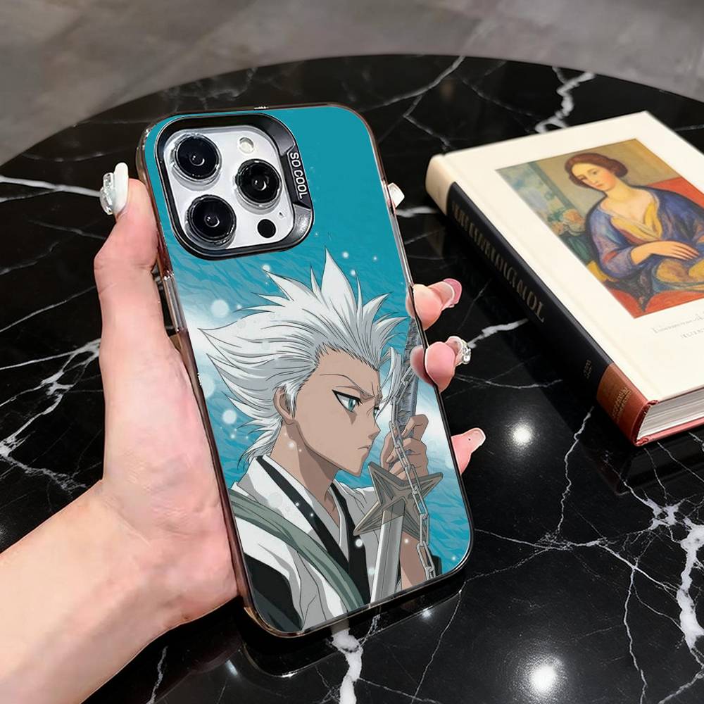 B-BLE-ACH T-Toushirou H-Hitsugaya Phone Case For iPhone 17,16,15,14,13,12,11 Plus,Pro Max,XS,Colored Silver Plated Inside Cover