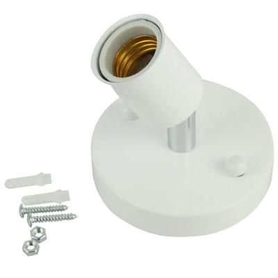 Copper Colored Metal Retro Universal Lamp Holder With 180 Degree Turning Screw Mouth Ceramic Lamp Head