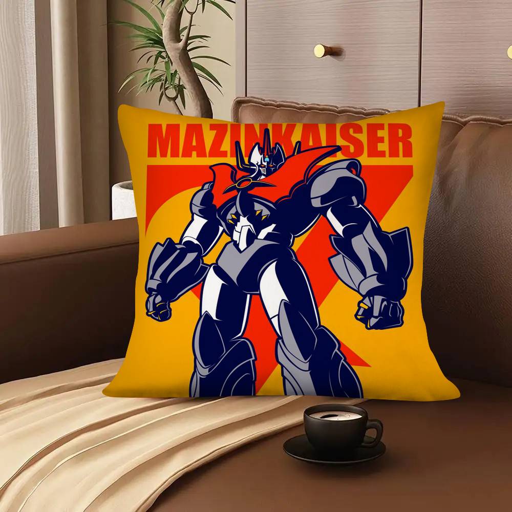 Cartoon Robot G-Goldorak M-Mecha Pillow Case Square Pillow Bedroom Sofa Leisure Comfort Cushion Car Living Room Home Decoration