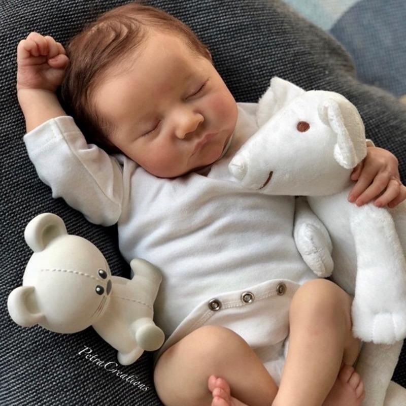 45 CM/17 inch Reborn Doll Full Body Soft Vinyl Simulation Baby Doll reborn doll gift for family Vinyl Girl Body Reborn Doll