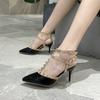 Women's Fashion Sexy 2025 New Buckle Rivet Decorated Pointed High Heels Dress Dating Wedding Banquet Party Stiletto High Heels