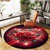 1PC Rose Heart Sparkle Round Chair Mat Area Rug - Non-Slip, Floor Mat for Office, Bedroom, Home Decor Christmas Gift C0528027