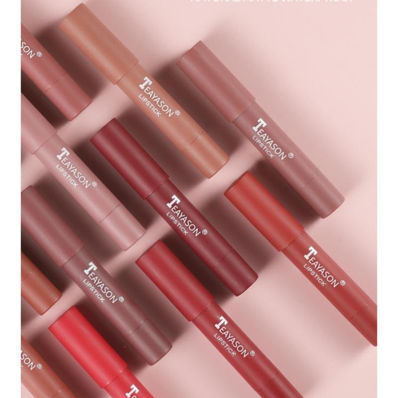 12 Colours Lips Makeup Lipstick Lesk na rty Kosmetická rtěnka s dlouhotrvající hydratací