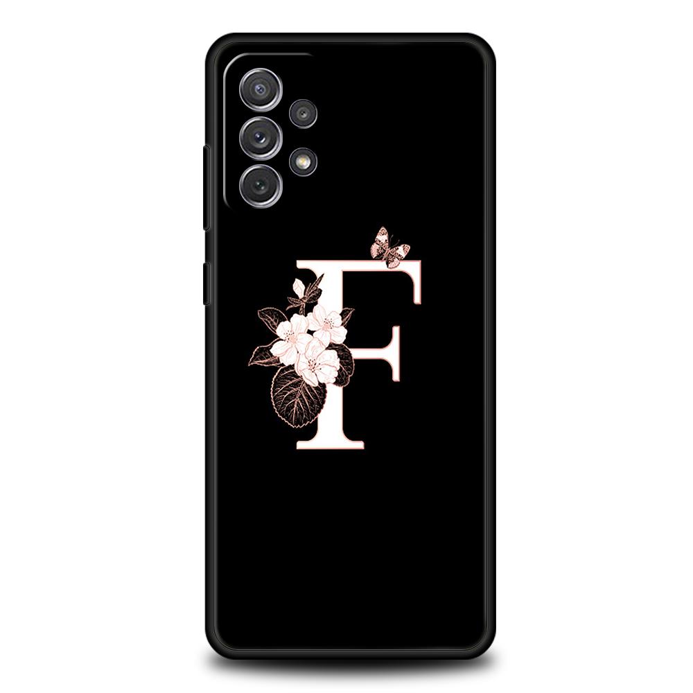 

Чехол для телефона с цветами и инициалом для Samsung Galaxy A15 A14 A25 A54 A34 A51 A71 A72 A73 A32 A52 A52S A11 A31 A41 5G Мягкий чехол samsung a32 4g