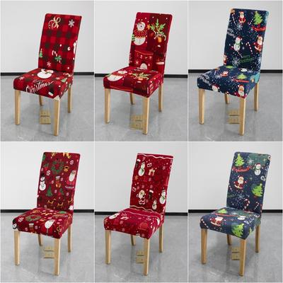 Elastic Christmas Chair Cover Home Spandex Stretch Slipcovers Chair Seat Covers For Kitchen Dining Room Wedding Banquet Home