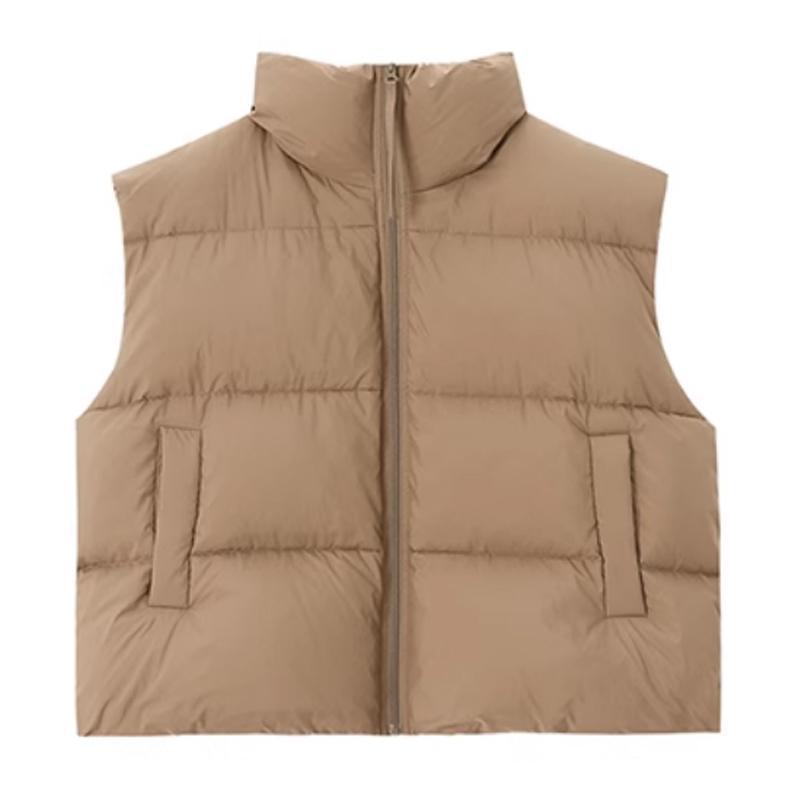

New Korean Version of White Duck Down Loose Down Vest Women s Autumn and Winter Thickened Coat 4XL хаки