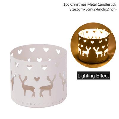 Christmas Iron Hollow Candle Holder Snow Christmas Tree Merry Christmas Decorations Home Table Ornaments Noel Navidad New Year