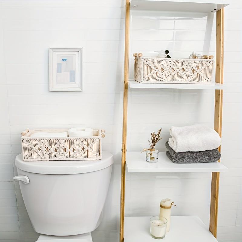 Handmade Cotton Rope Storage Basket Desktop Organizer Multi-Purpose Woven Box Set for Home Bathroom Office Open Top Stackable Containers