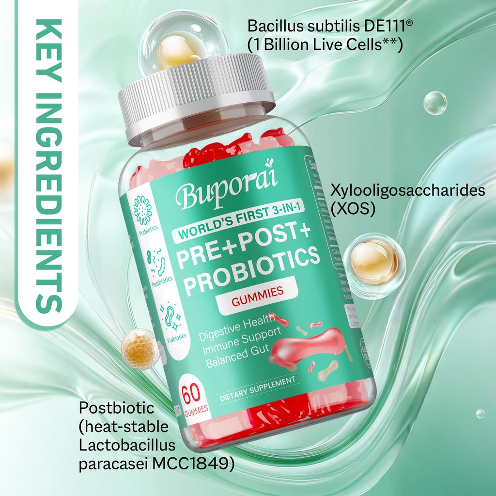Synbiotics, Rich In Prebiotics and Probiotics, Containing Lactobacillus and Bifidobacteria, Promote Gut Health and Relieve Bloating.