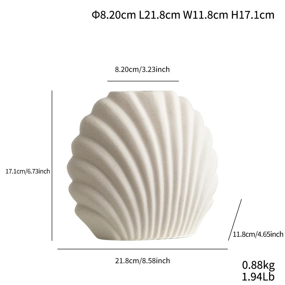 Ceramic Vase for Flower Arrangements - Desktop Shell Ornament Decor