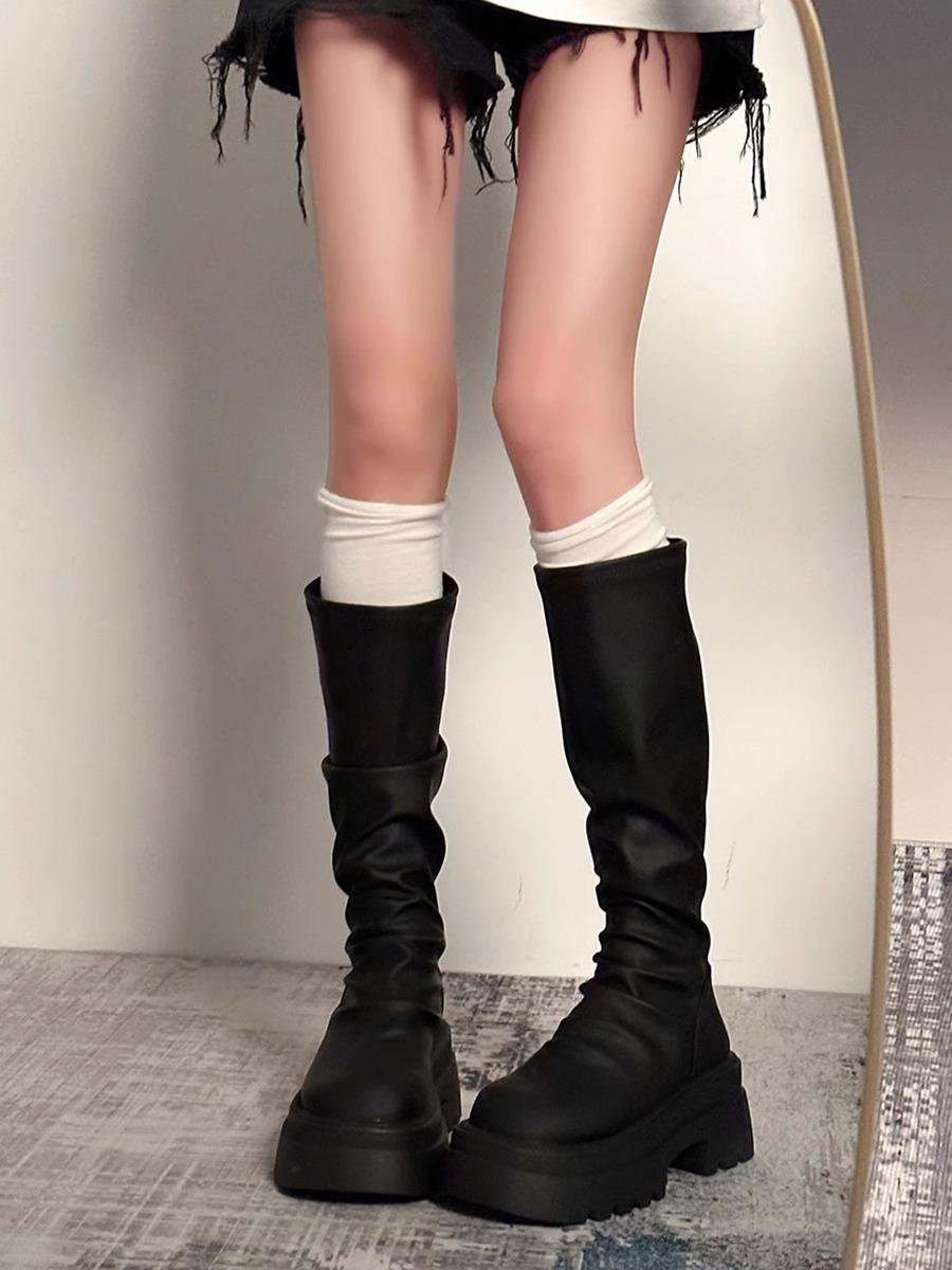 

Thick-soled boots for women s 2025 summer and autumn new models, but knee-high knight boots, thin stacking boots, thin boots 35