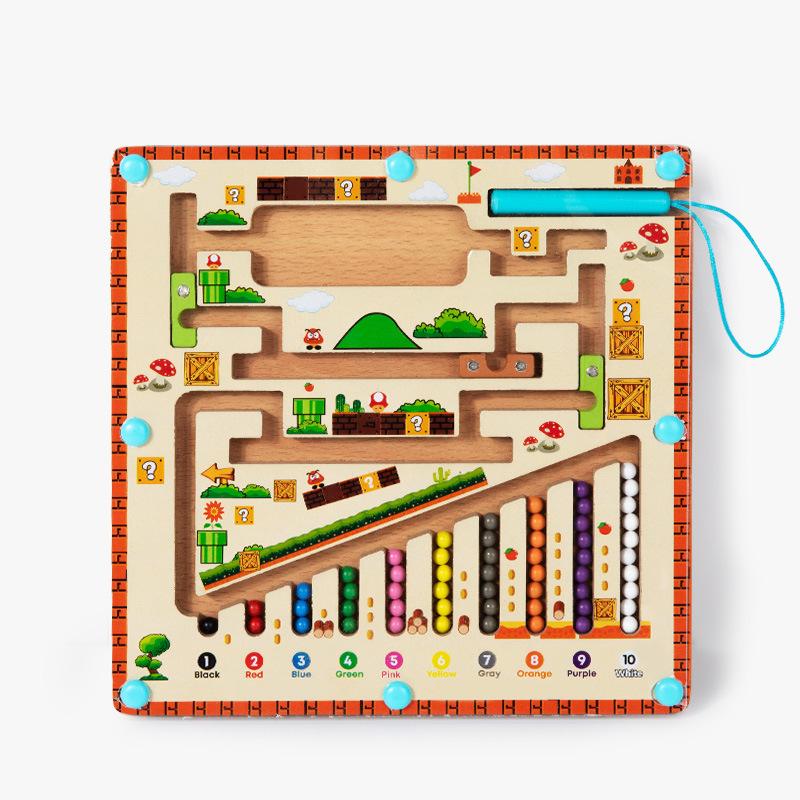 1 Set Color Matching Montessori Toy Magnetic Color And Number Maze Learning Education Toys Concentration Training For Child Gift