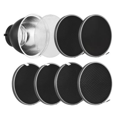 7 Inch Standard Reflector + 6pcs Photography Honeycomb Grid + 1pcs Diffuser Board Kit with