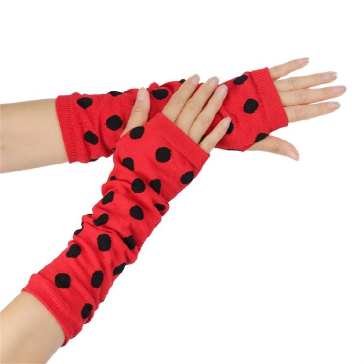Cosplay Thigh High Long Socks for Women Girl Over Knee Stockings and Arm Warmers Insect Dots Print Costume Accessories
