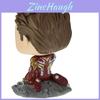Pop Avengers Endgame Ich bin Iron Man Leuchtet im Dunkeln Vinyl-Figur Spielzeug Tony Epische Momente des kampfgezeichneten Tony Stark Auf modellierter Geländebasis