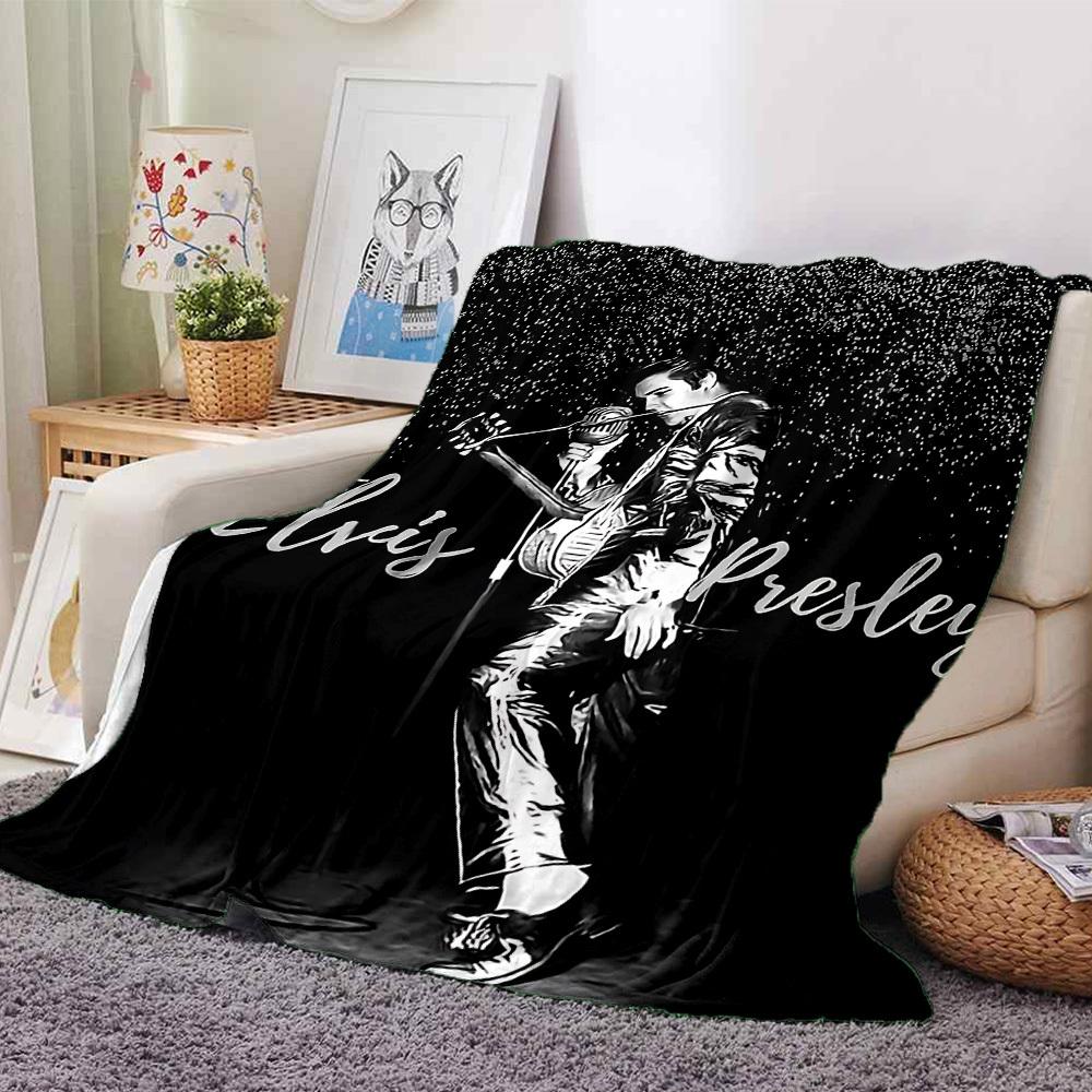 1ks Měkká flanelová deka Elvis Presley pro všechna roční období pro domácnost, kancelář, venkovní použitíOdolný komfort Měkká teplá deka pro domov