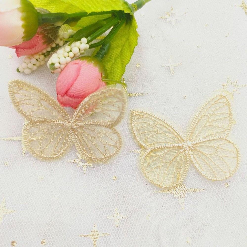 Supplies Colorful Knitting Material Embroidered Mesh Butterfly Hat Patches Headwear Accessories