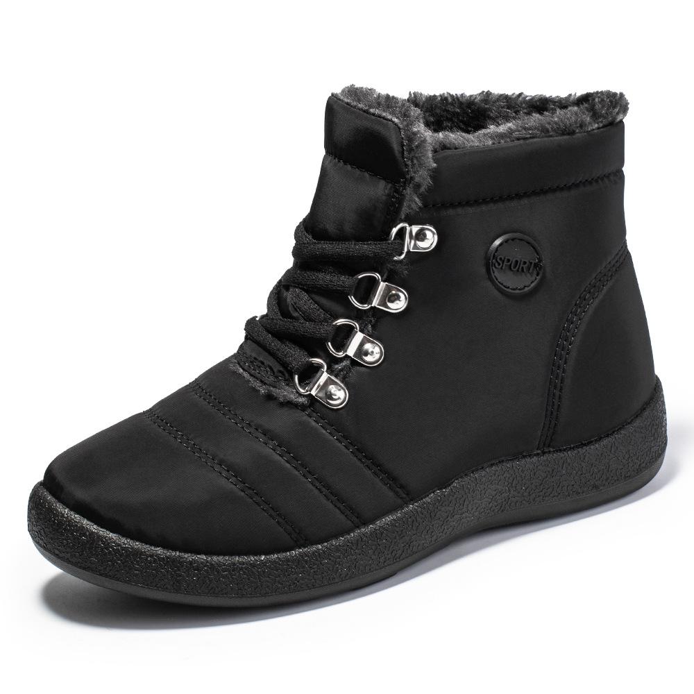 New Autumn and Winter Ladies Plus Velvet Sneakers Anti-slip Shock-absorbing Warm Shoes Waterproof and Warm Snow Shoes