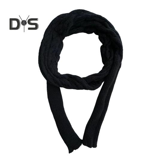 

Рукавный шарф-шаль, однотонный, полый, скрученный, женский, в стиле бохо, плетеный шарф-косичка, зимняя одежда