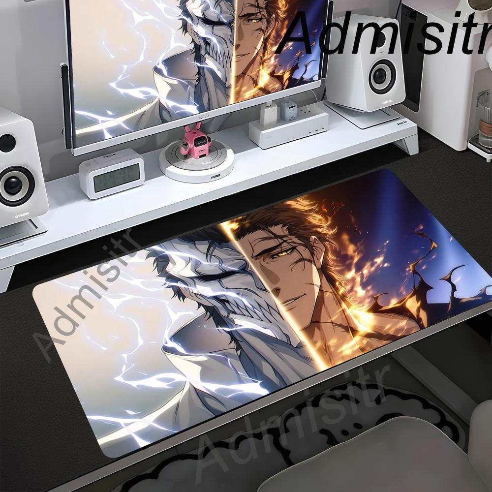 Large Mouse Pad Black White Anime BLEACH Mause Mats Gaming Accessories Office Gamer Keyboard Desk Mat Kurosaki Ichigo Mousepad