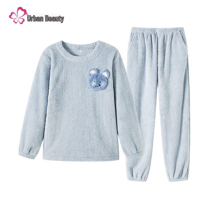 Women's Cute Coral Fleece Warm Pajama Set