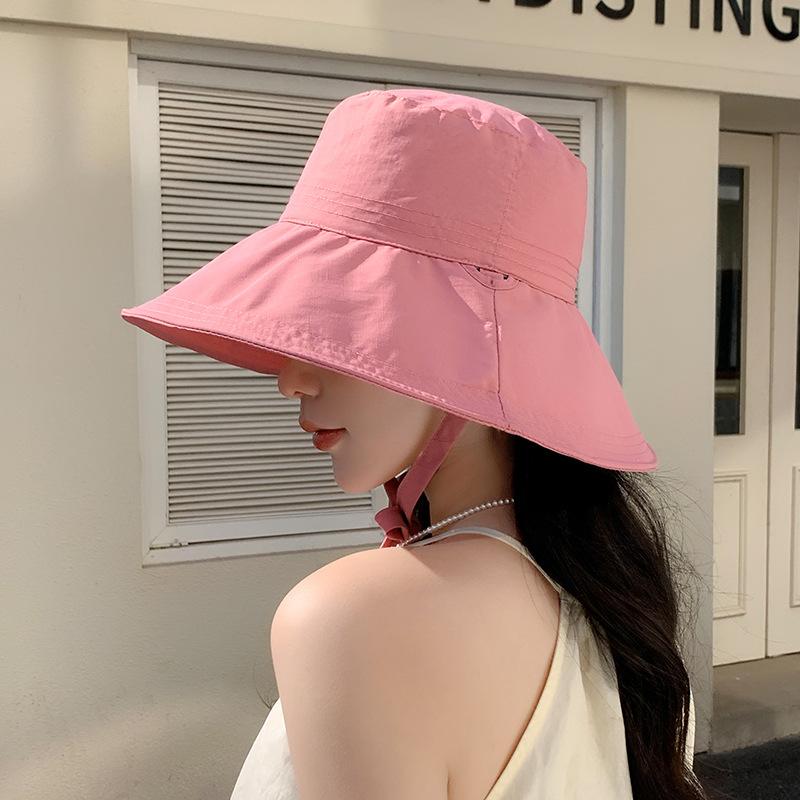 Outdoor sun protection hiking fisherman hat for women, spring and summer Korean version, versatile, face-slimming bucket hat, dual-use sun hat