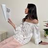 GREEN BELT Embroidered Lace Cotton Blouse