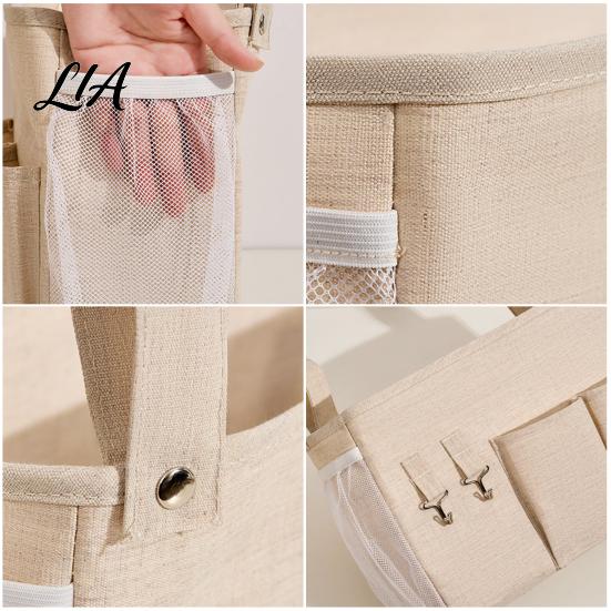 Nursery Room Organization Baby Crib Bedside Organizer, Multi-partition Pockets Hanging Storage Bag, Durable Changing Table Polyester Side Caddy