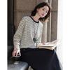 Demana Retro Striped Lace Patchwork Sweatshirt