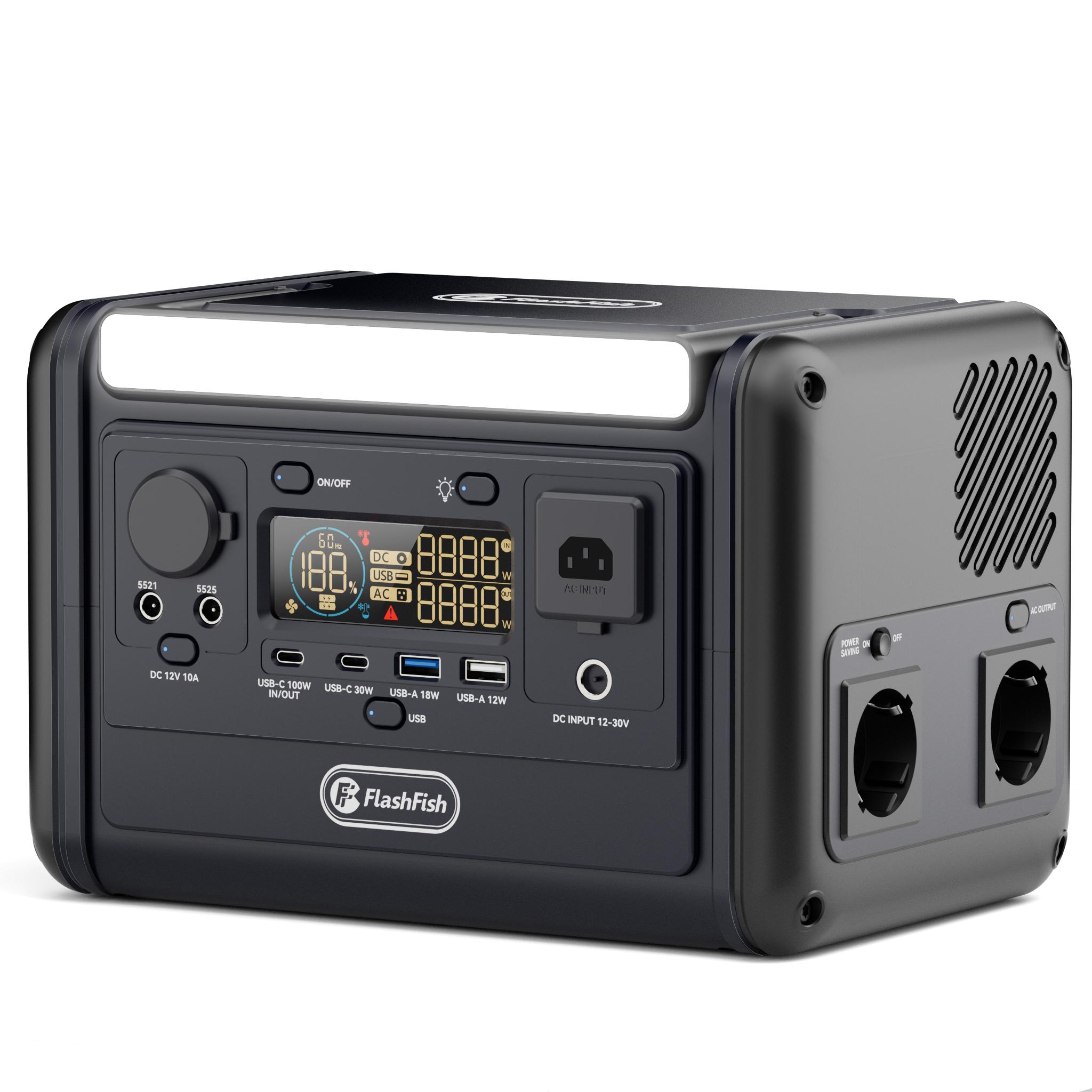 Tragbare Powerstation Flashfish T300Pro 230Wh Kapazität 9 Steckdosen 3 Lademöglichkeiten Rundum-Sicherheitsschutz schwarz