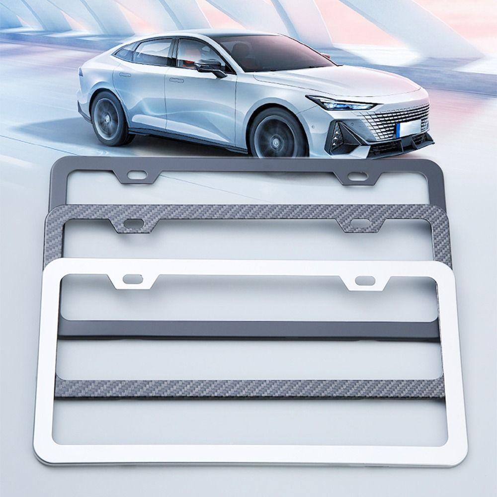 2Pcs 2 Hole Car License Plate Frame Rustproof Universal Car Frame Plate High Quality Anti-corrosion Truck License Plate