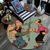 Popeye the Sailor Round Area Rug,Carpet Rug for Living Room Bedroom Sofa Playroom Decor,Non-slip Floor Mat