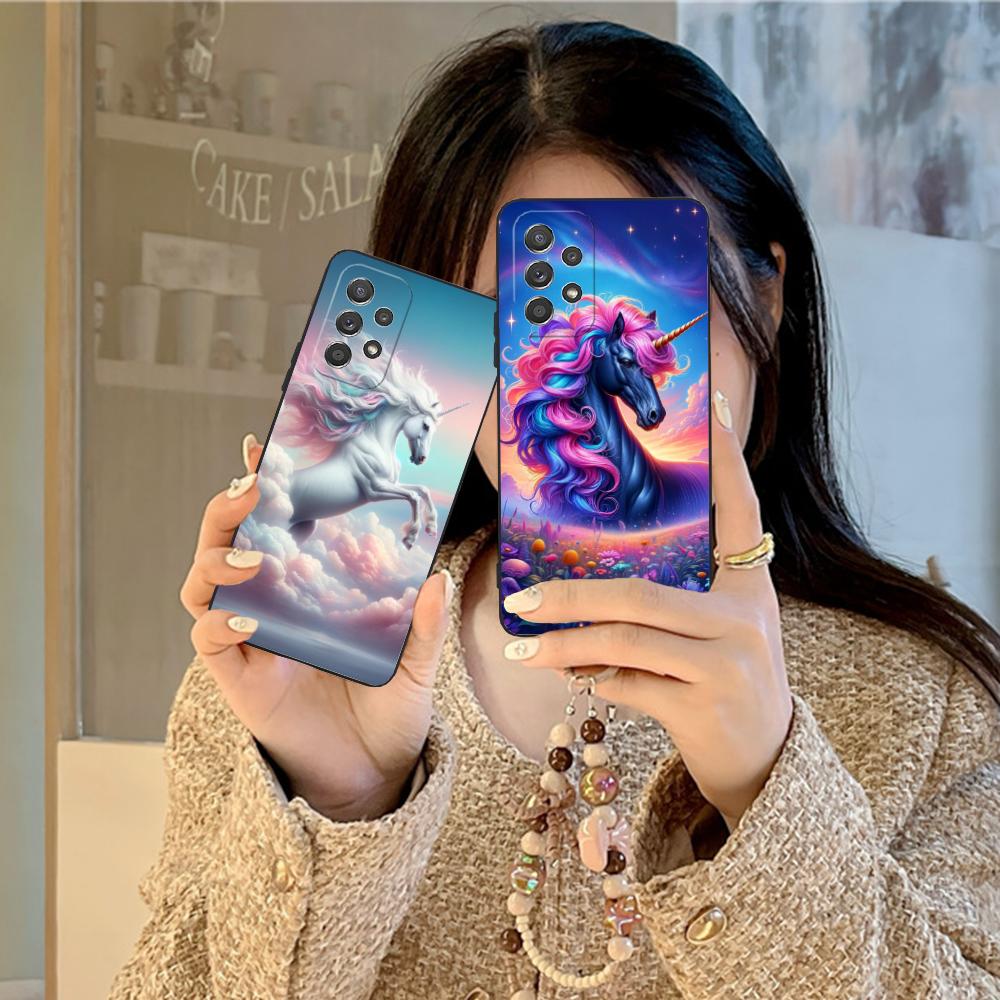 Fantasy Unicorn Mobile Phone Case for Samsung Galaxy M55 54 42 35 34 33 32 23 22 15 14 13 12 F55 5G Colorful Cover Luxury Pretty