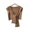 1116 Spring and Autumn Thickened Knitted Small Square Shawl with Women's 111% Wool Knitted Hollow Twist Temperament Sunscreen