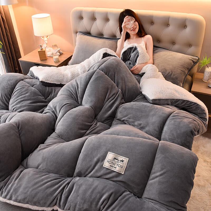 DZQ Double-Sided Snowflake Lambswool Winter Quilt