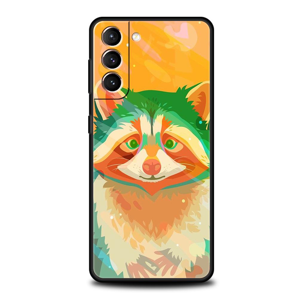 Süßes Tier Waschbär Handyhülle Für Samsung Galaxy S24 S23 S22 S20 S21 FE Ultra S24 S23 S10 S10E S9 S8 Plus 5G Handyhülle Taschen