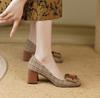Fashion Women's Summer Footwear Pumps High Heels Shoes for Woman 2024 On Heeled Block Heel Chunky Office Luxury Brand Fashion Trend Shoe